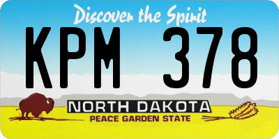 ND license plate KPM378