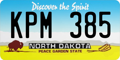 ND license plate KPM385