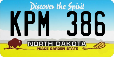 ND license plate KPM386