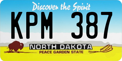 ND license plate KPM387