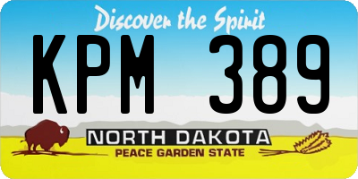 ND license plate KPM389