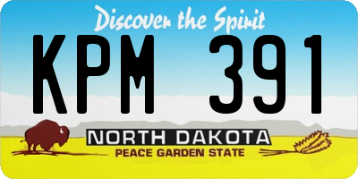 ND license plate KPM391