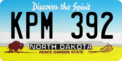 ND license plate KPM392