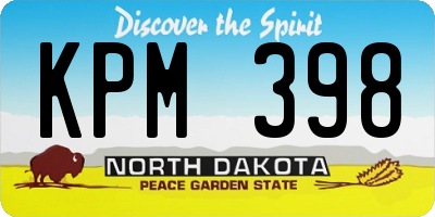 ND license plate KPM398