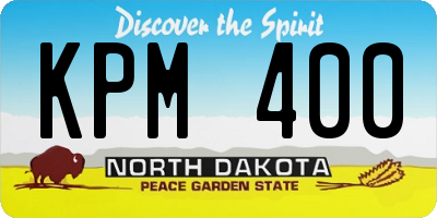 ND license plate KPM400