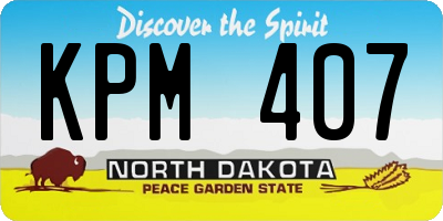 ND license plate KPM407
