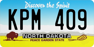 ND license plate KPM409
