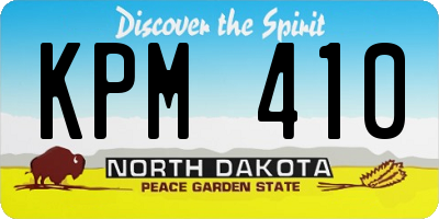 ND license plate KPM410