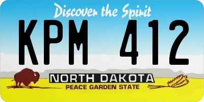 ND license plate KPM412