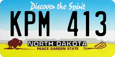ND license plate KPM413
