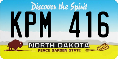 ND license plate KPM416