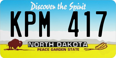 ND license plate KPM417