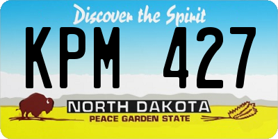 ND license plate KPM427