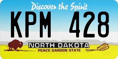 ND license plate KPM428
