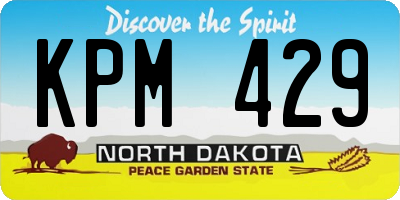 ND license plate KPM429