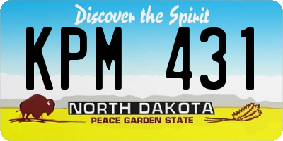 ND license plate KPM431
