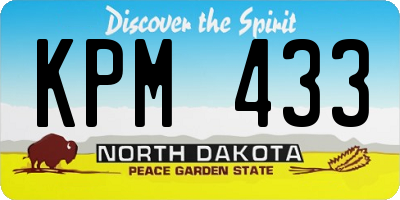 ND license plate KPM433