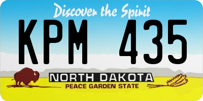 ND license plate KPM435