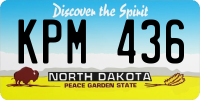 ND license plate KPM436