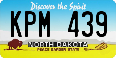 ND license plate KPM439