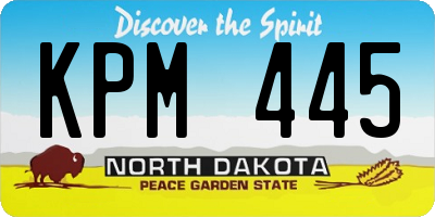 ND license plate KPM445