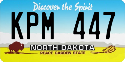ND license plate KPM447