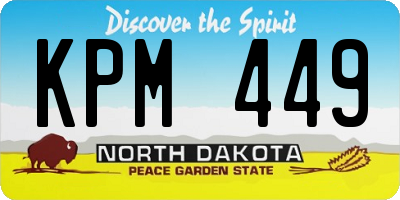 ND license plate KPM449
