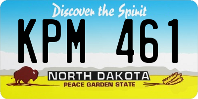 ND license plate KPM461