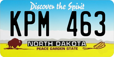 ND license plate KPM463