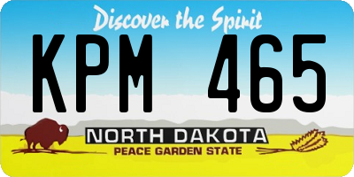 ND license plate KPM465