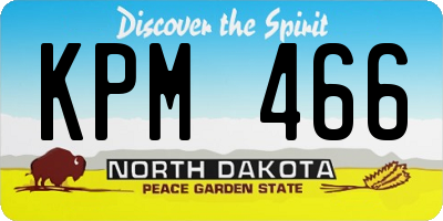 ND license plate KPM466