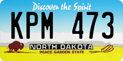 ND license plate KPM473