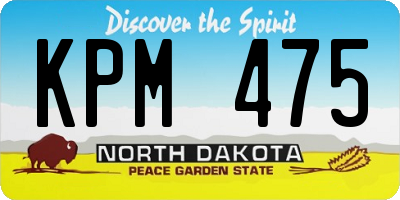 ND license plate KPM475