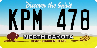 ND license plate KPM478