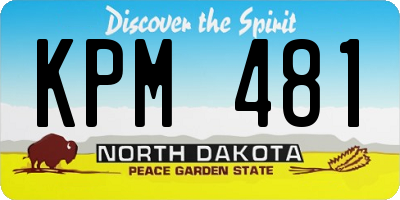 ND license plate KPM481