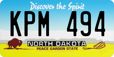 ND license plate KPM494