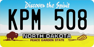 ND license plate KPM508