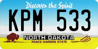 ND license plate KPM533