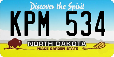 ND license plate KPM534