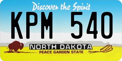 ND license plate KPM540