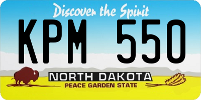 ND license plate KPM550