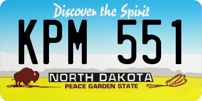 ND license plate KPM551