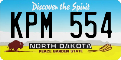ND license plate KPM554