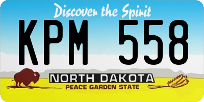 ND license plate KPM558