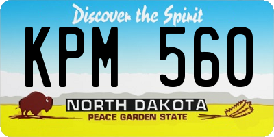 ND license plate KPM560