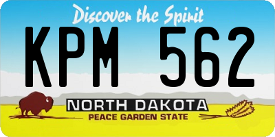ND license plate KPM562