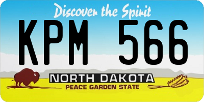 ND license plate KPM566