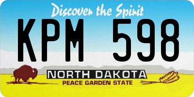 ND license plate KPM598