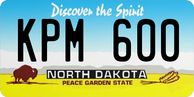 ND license plate KPM600