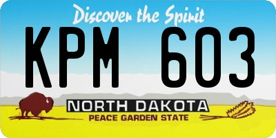 ND license plate KPM603